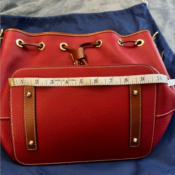 NWOT Dooney & Bourke Red Pebble Grain Leather Bucket Bag - Picture 13 of 15